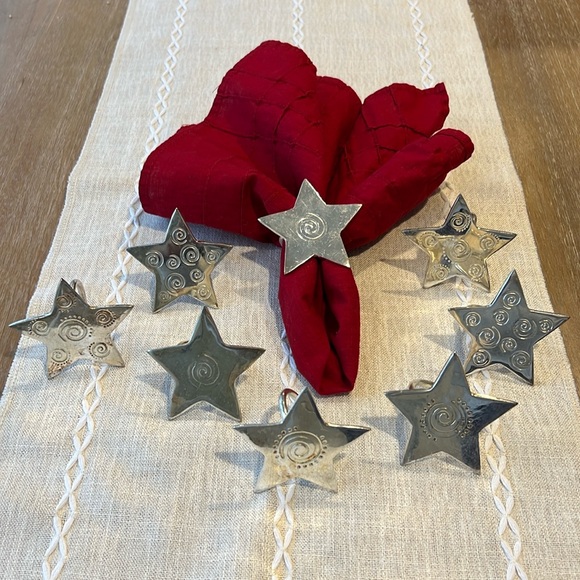 Silver plated star napkin rings. Set of 8. - Picture 2 of 4